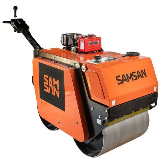 Дорожные катки: Ручной двухвальцовый дорожный каток Samsan DDR 500 Honda GX270, вес сухой 520 кг, бак для воды 30 л, ширина барабана 600 мм фотографии