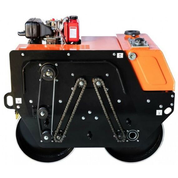 Дорожные катки: Ручной двухвальцовый дорожный каток Samsan DDR 500 Honda GX270, вес сухой 520 кг, бак для воды 30 л, ширина барабана 600 мм фотографии