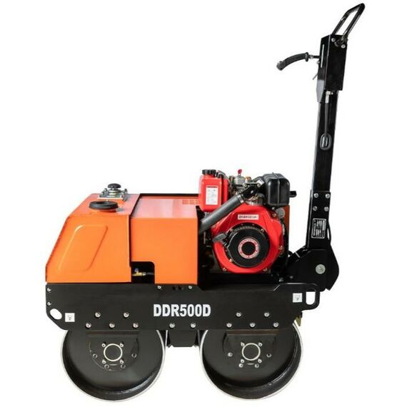 Дорожные катки: Ручной двухвальцовый дорожный каток Samsan DDR 500 Honda GX270, вес сухой 520 кг, бак для воды 30 л, ширина барабана 600 мм фотографии