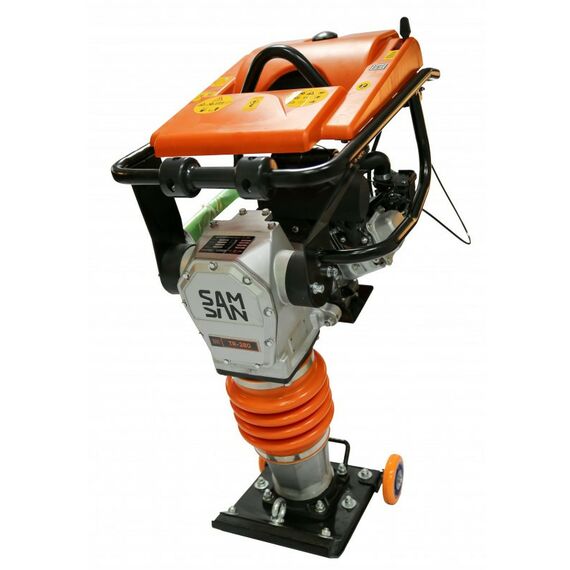 Виброплиты, вибраторы: Вибротрамбовка Samsan TR 280 80 кг, счетчик моточасов, колесный комплект, двигатель Honda GX 160, 4-тактный, одноцилиндровый фотографии
