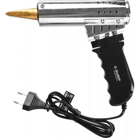 Паяльное оборудование: Паяльник Зубр Профессионал 55302-500 с пластмассовой рукояткой и долговечным жалом, 500Вт, клин фотографии