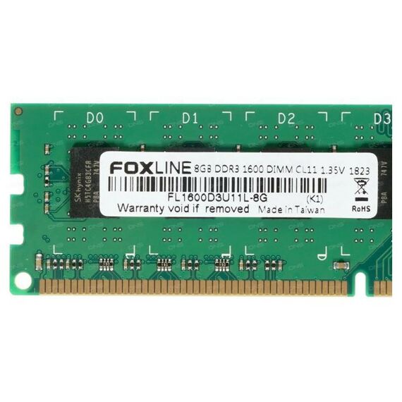Оперативная память: Оперативная память Foxline 8Gb DIMM DDR3 1600MHz CL11 1.35v [FL1600D3U11L-8G] фотографии