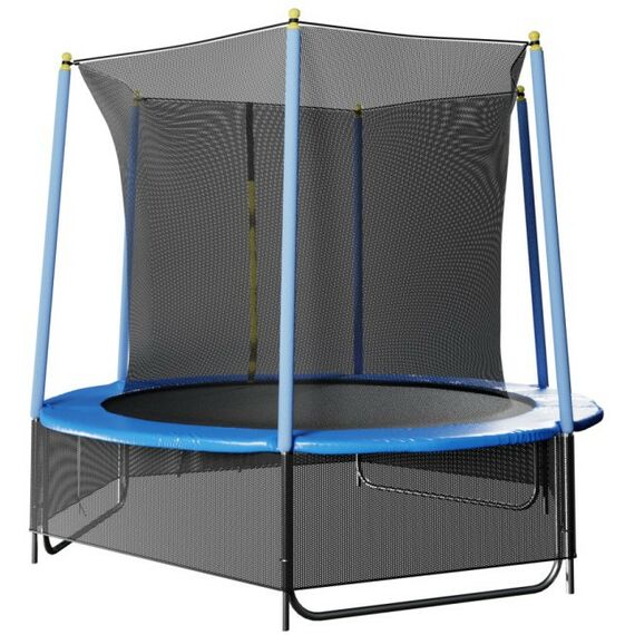 Батуты: Батут Winner Classic 8 футов / 244 см верхняя + нижняя защитные сетки и лестница в комплекте фотографии