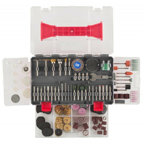 Прямошлифовальные машины (граверы): Набор мини-насадок для гравировальных машин Зубр 35905-H349 349 предметов фотографии