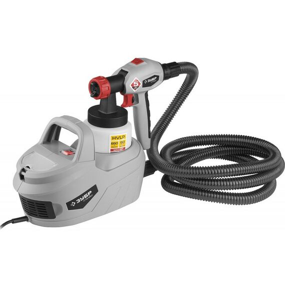 Распылители, краскопульты: Краскопульт (краскораспылитель) электрический Зубр КПЭ-650 HVLP, 0.8л, краскоперенос 0-700мл/мин, вязкость краски 60 DIN/сек, сопло 1.8мм, 650Вт фотографии