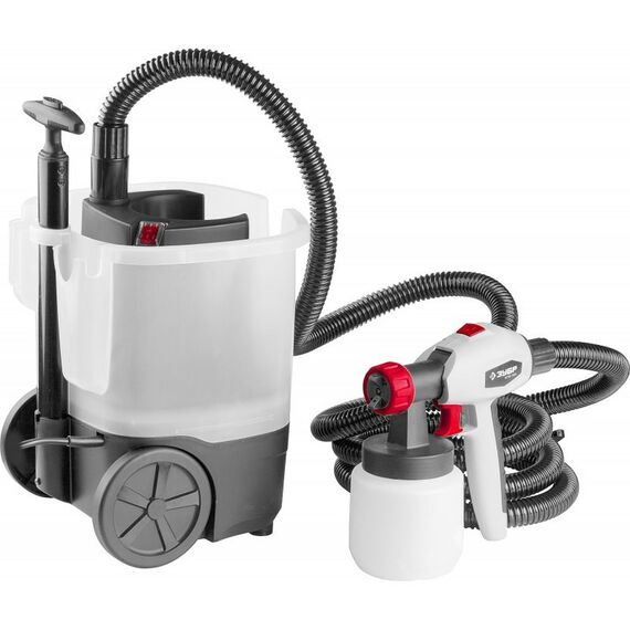 Распылители, краскопульты: Краскопульт (краскораспылитель) электрический Зубр КПЭ-750 HVLP, 0.8л, краскоперенос 0-800мл/мин, вязкость краски 100 DIN/сек, сопло 2.6мм, 750Вт фотографии