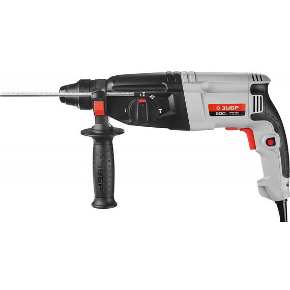 Перфораторы: Перфоратор Зубр Мастер П-26-800 SDS-plus, реверс, горизонтальный, 3 Дж, 0-1300 об/мин, 0-4800 уд/мин, 800 Вт, кейс фотографии