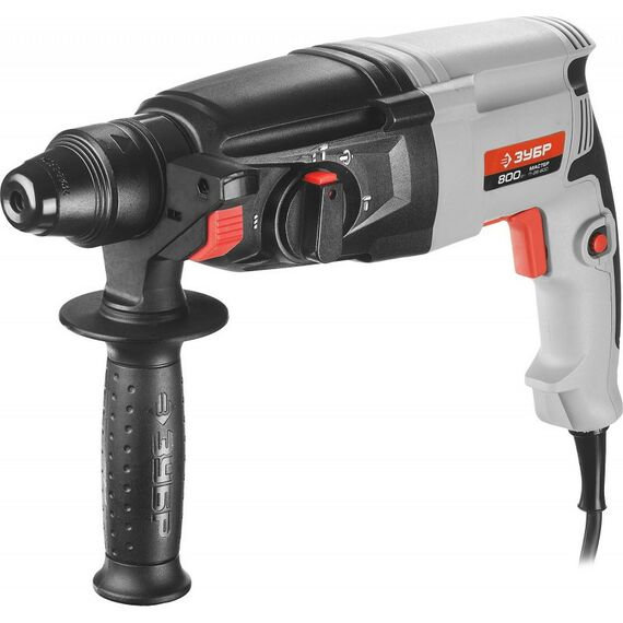 Перфораторы: Перфоратор Зубр Мастер П-26-800 SDS-plus, реверс, горизонтальный, 3 Дж, 0-1300 об/мин, 0-4800 уд/мин, 800 Вт, кейс фотографии