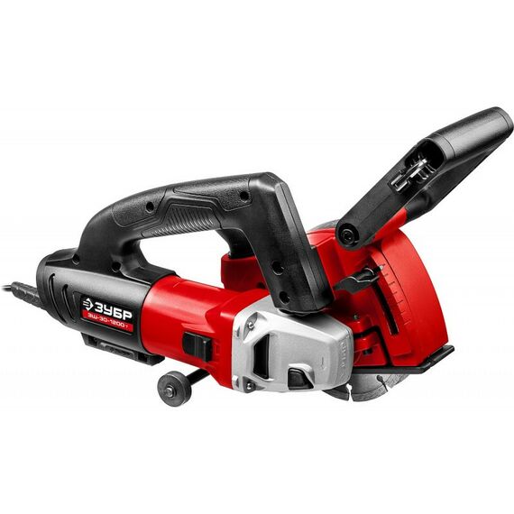 Штроборезы, бетонорезы: Штроборез (бороздодел) Зубр Мастер ЗШ-30-1200 Т макс. глубина паза 30 мм, 125 мм, пылезащита, подключение пылесоса, защита от перегрузки, 1200 Вт фотографии