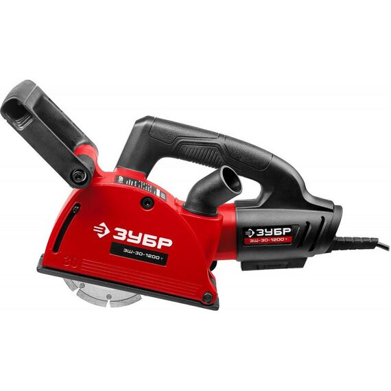 Штроборезы, бетонорезы: Штроборез (бороздодел) Зубр Мастер ЗШ-30-1200 Т макс. глубина паза 30 мм, 125 мм, пылезащита, подключение пылесоса, защита от перегрузки, 1200 Вт фотографии