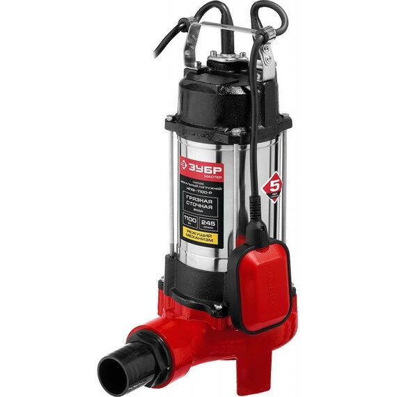 Насосы и насосные станции: Фекальный насос с режущим механизмом Зубр НПФ-1100-Р 1100 Вт фотографии