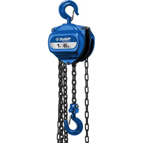 Лебедки, тали, тельферы: Таль цепная Зубр Профессионал ТШ-1-6 шестеренная, 1т / 6м [43082-1_z01] фотографии