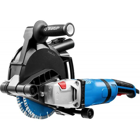 Штроборезы, бетонорезы: Штроборез (бороздодел) Зубр Профессионал ЗШ-П45-2100 ПВТК макс. глуб. 45 мм, 180 мм, подключ. пылесоса, плавный пуск, защита от перегрузки, 2100 Вт фотографии