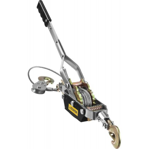 Лебедки, тали, тельферы: Лебедка STAYER MAXPull 4310-4 рычажная, тросовая, 4т/3м фотографии