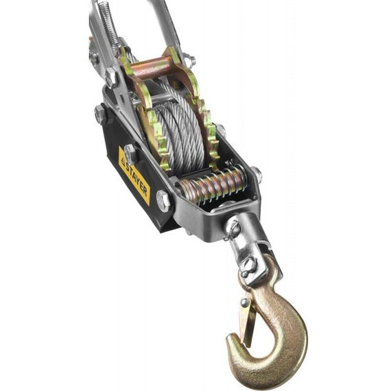 Лебедки, тали, тельферы: Лебедка STAYER MAXPull 4310-4 рычажная, тросовая, 4т/3м фотографии