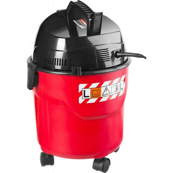 Строительные пылесосы: Пылесос хозяйственный Зубр ПУ-15-1200 М1 15 л, 1200 Вт, сухая и влажная уборка фотографии