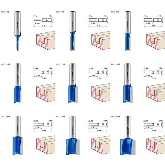 Принадлежности для фрезерных станков: Набор профильных фрез по дереву Зубр Профессионал 28796-H30 30шт фотографии