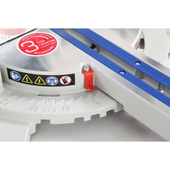 Торцовочные пилы: Пила торцовочная БЕЛМАШ MS B-255H 255x30мм, пропил 90/340мм, с протяжкой, 2кВт, 4500 об/мин, 17кг [S217A] фотографии