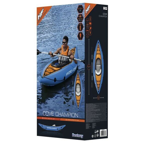 Лодки: Лодка надувная BestWay Cove Champion 275 x 81 см, вёсла, насос [65115] фотографии