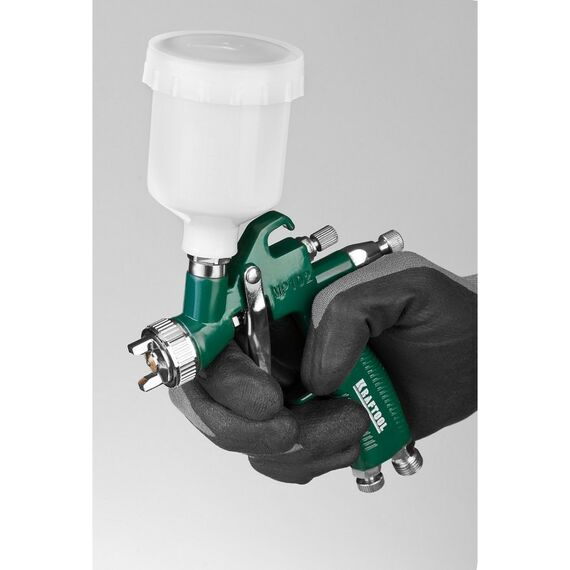 Пневмокраскопульты: Краскопульт пневматический KRAFTOOL AirKraft Mini 1 мм HVLP, c верхним бачком [06565-1.0] фотографии