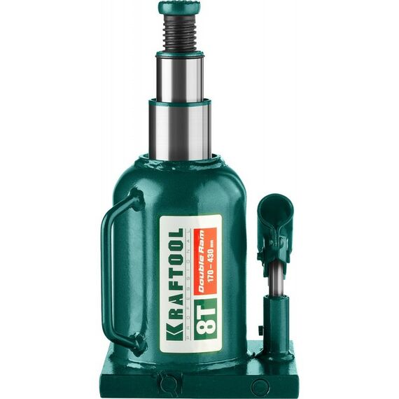 Домкраты: Домкрат двухштоковый бутылочный KRAFTOOL DOUBLE RAM 8т 170-430мм с увеличенным подъемом [43463-8] фотографии