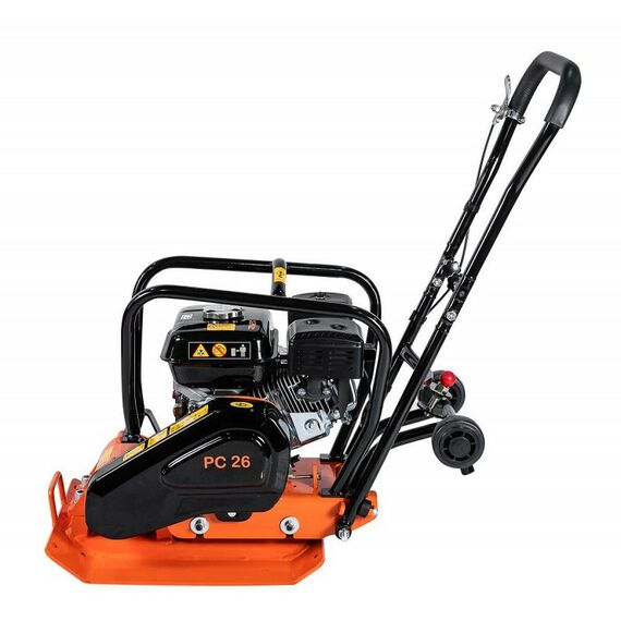 Виброплиты, вибраторы: Виброплита Samsan PC 26 двигатель SAMSAN SM200, вес 65 кг, колеса, без бака фотографии