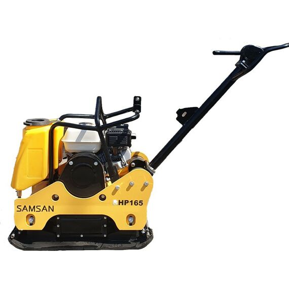 Виброплиты, вибраторы: Виброплита реверсивная гидравлическая Samsan RHP165 двигатель Honda GX160, 4-тактный, гидравлический реверс, бак для воды, двухзонная система орошения, вес 165 кг фотографии