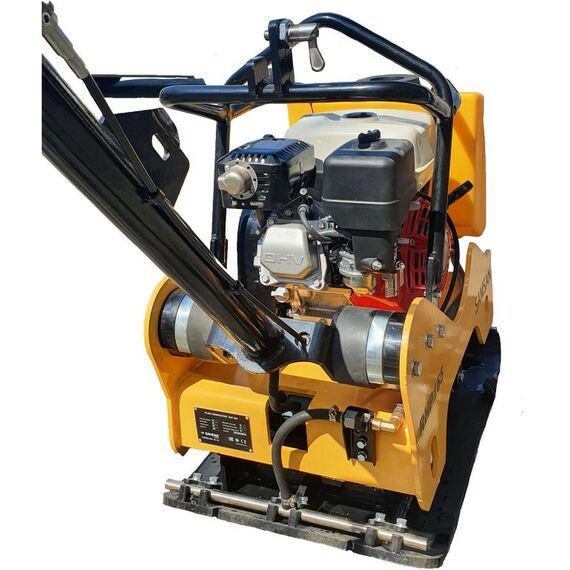 Виброплиты, вибраторы: Виброплита реверсивная гидравлическая Samsan RHP165 двигатель Honda GX160, 4-тактный, гидравлический реверс, бак для воды, двухзонная система орошения, вес 165 кг фотографии