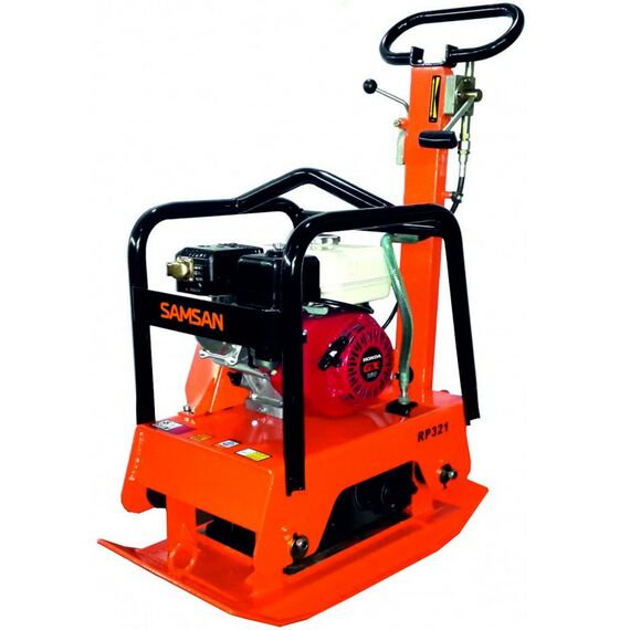 Виброплиты, вибраторы: Виброплита реверсивная Samsan RP321 73X37см, двигатель Honda GX 160, 4-тактный, одноцилиндровый, 5.5 л/с, частота 4000 виб./мин, центробежная сила 30,5 кН, глубина уплотнения 50 см фотографии