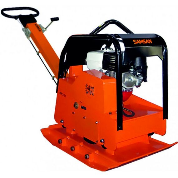 Виброплиты, вибраторы: Виброплита реверсивная Samsan RP 351 двигатель Honda GX 270, 4-тактный, одноцилиндровый, 9 л/с, частота 3750 виб./мин, центробежная сила 38 кН, глубина уплотнения 90 см фотографии