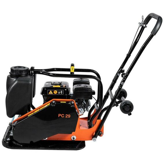 Виброплиты, вибраторы: Виброплита Samsan PC 292 двигатель SAMSAN SM200, 6.5 л.с., вес 82 кг, колеса, с баком фотографии