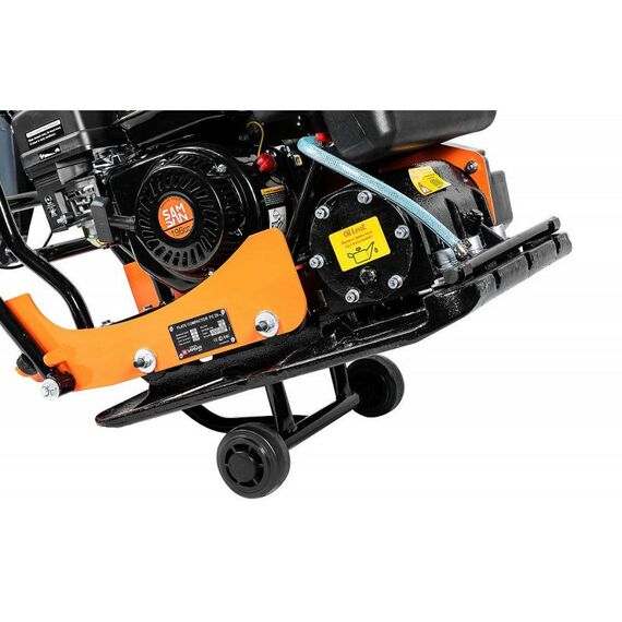 Виброплиты, вибраторы: Виброплита Samsan PC 292 двигатель SAMSAN SM200, 6.5 л.с., вес 82 кг, колеса, с баком фотографии