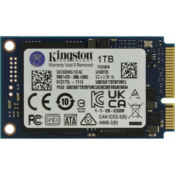 SSD-накопители: SSD-накопитель Kingston 1Tb KC600 mSATA [SKC600MS/1024G] фотографии