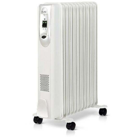 Масляные радиаторы: Масляный радиатор Ballu Comfort BOH/CM-11WDN 2200 мощность обогрева 2200 Вт, число секций: 11, термостат, колеса для перемещения, цвет белый фотографии