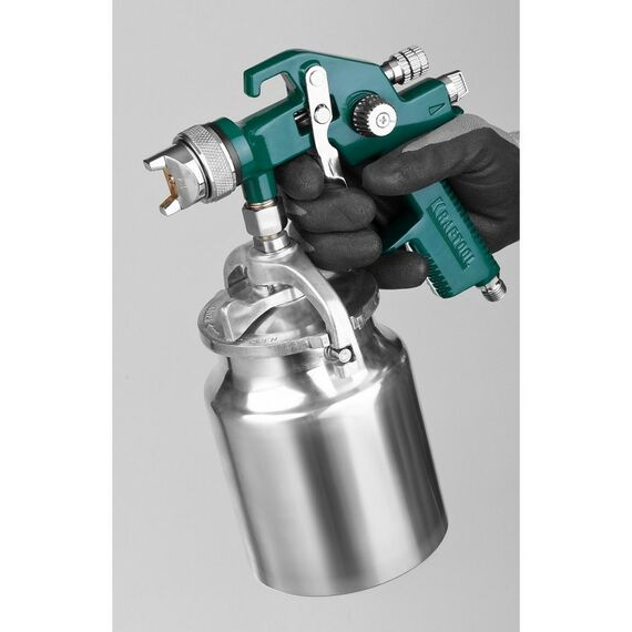 Пневмокраскопульты: Краскопульт пневматический KRAFTOOL AirKraft HVLP с нижним бачком, 1.4мм [06520-1.4] фотографии