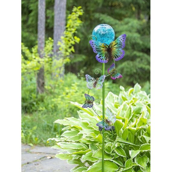 Садовые светильники: Светильник садовый  ЧУДЕСНЫЙ САД 689-B Бабочки наземный, синий фотографии