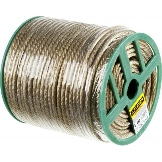 Такелажный крепеж: Трос стальной в полимерной оболочке STAYER d=8,0 мм, L=100 м [30410-80] фотографии