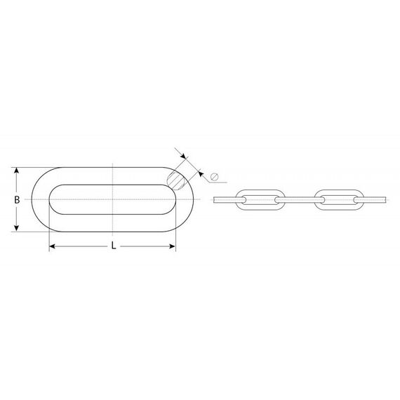 Такелажный крепеж: Цепь длиннозвенная Зубр Профессионал d=8мм, L=18м DIN 763, оцинкованная сталь [4-304030-08] фотографии
