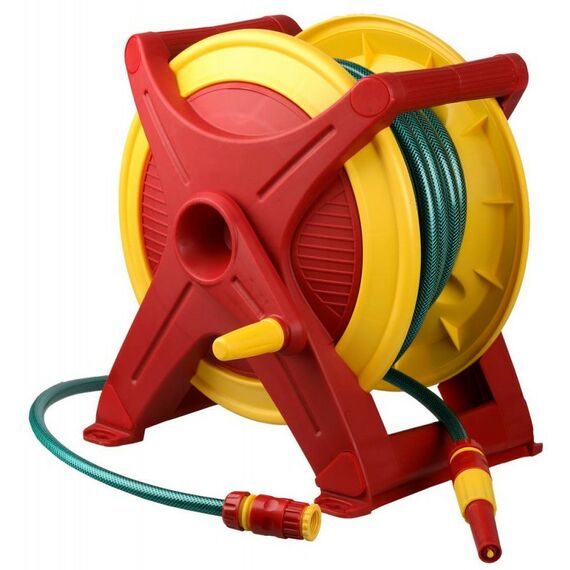 Шланги, системы водопровода и автополива: Шланг поливочный набор на катушке GRINDA HS-25 1/2" 25 м [8-428441_z01] фотографии