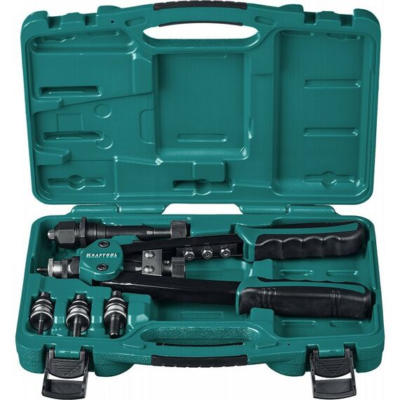 Заклепочники: Комбинированный компактный двуручный заклепочник KRAFTOOL Combo2-M10 в кейсе [31181] фотографии