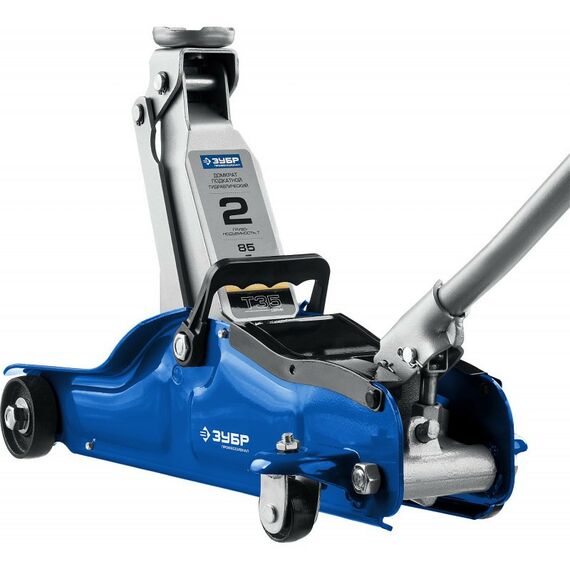 Домкраты: Подкатной домкрат Зубр Профессионал Т-35-K 2т 85-330мм, с низким подхватом, в кейсе [43056-2-K] фотографии