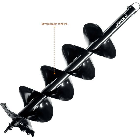 Шнеки для мотобуров: Шнек для мотобуров для мерзлого грунта Зубр d=200 мм, двухзаходный [7052-20] фотографии