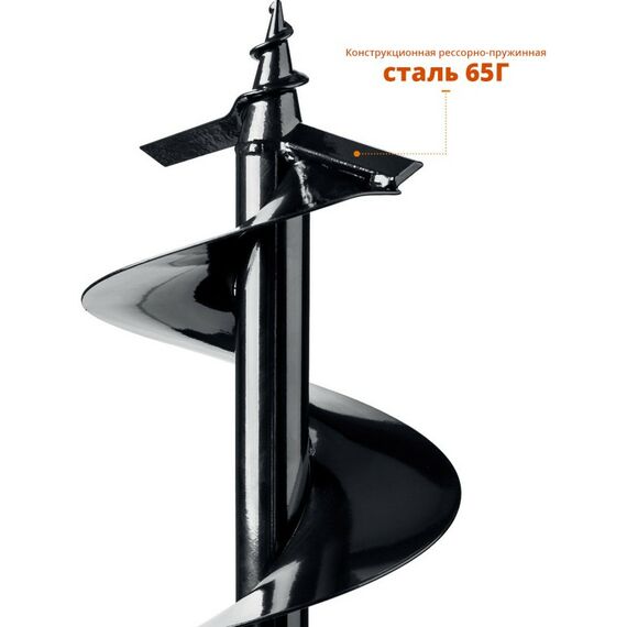 Шнеки для мотобуров: Шнек для мотобуров по грунту Зубр d=200 мм, однозаходный [7051-20] фотографии