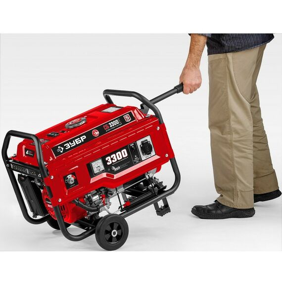 Принадлежности к компрессорам и электростанциям: Набор колес + рукоятка № 1 Зубр НКР-1 для генераторов мощностью до 3500 Вт фотографии