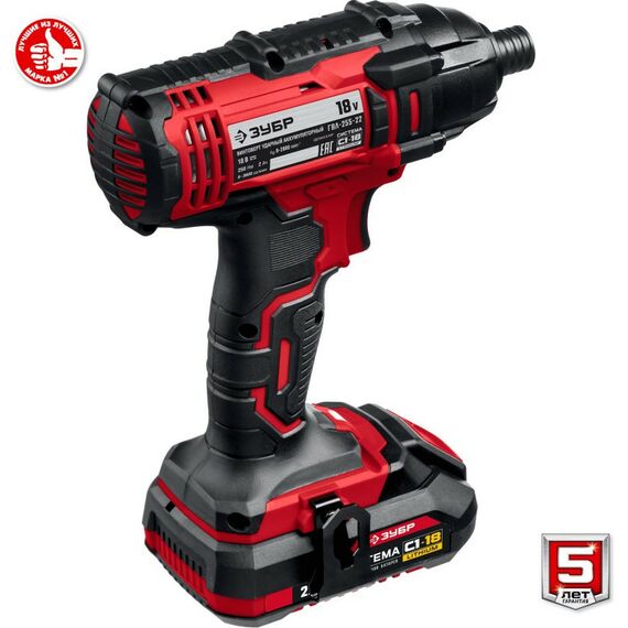 Винтоверты: Винтоверт ударный Зубр ГВЛ-255-22 18В, 2 АКБ (2Ач), в кейсе [ГВЛ-255-22] фотографии