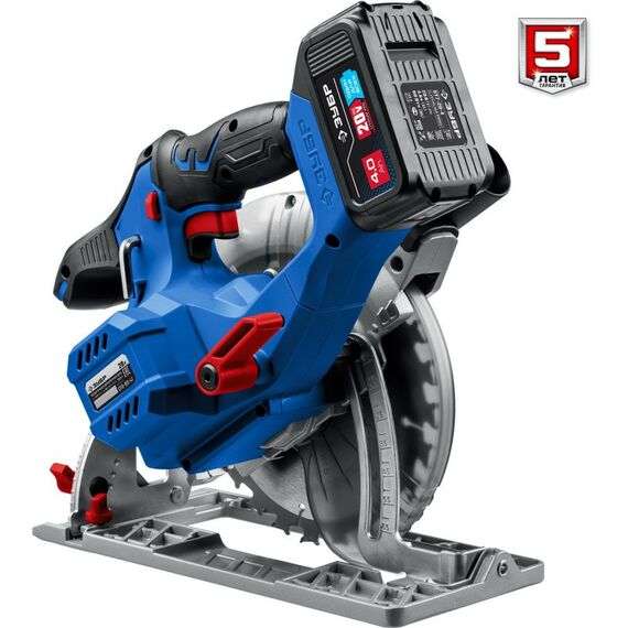 Дисковые пилы: Бесщеточная пила циркулярная Зубр Профессионал CPB-190-41 20В, 1 АКБ (4Ач) фотографии