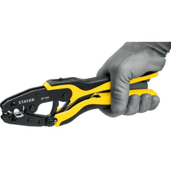 Электромонтажный инструмент: Набор пресс-клещи STAYER Professional SP-4M 4 матрицы, в сумке чехле [45445] фотографии
