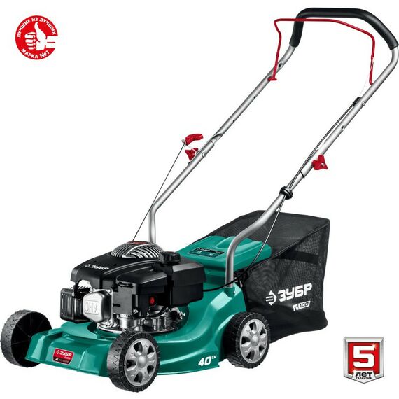 Газонокосилки: Газонокосилка бензиновая Зубр ГБ-400 400 мм 2.5 л.с. фотографии