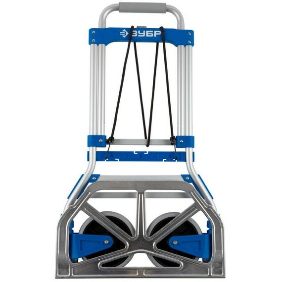 Тележки хозяйственные: Складная хозяйственная тележка Зубр ТР-90 до 90кг, каркас и платформа из алюминия, платформа 48.5 х 28.5см, колёса d13см, вес 4.65кг [38750-90] фотографии