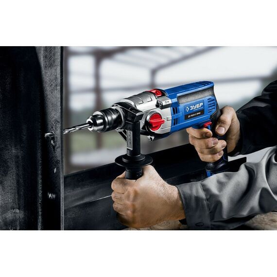 Дрели и шуруповерты: Дрель ударная Зубр Профессионал ДУ-П850-2 ЭРМК 850 Вт, 2-х скоростная, кейс фотографии